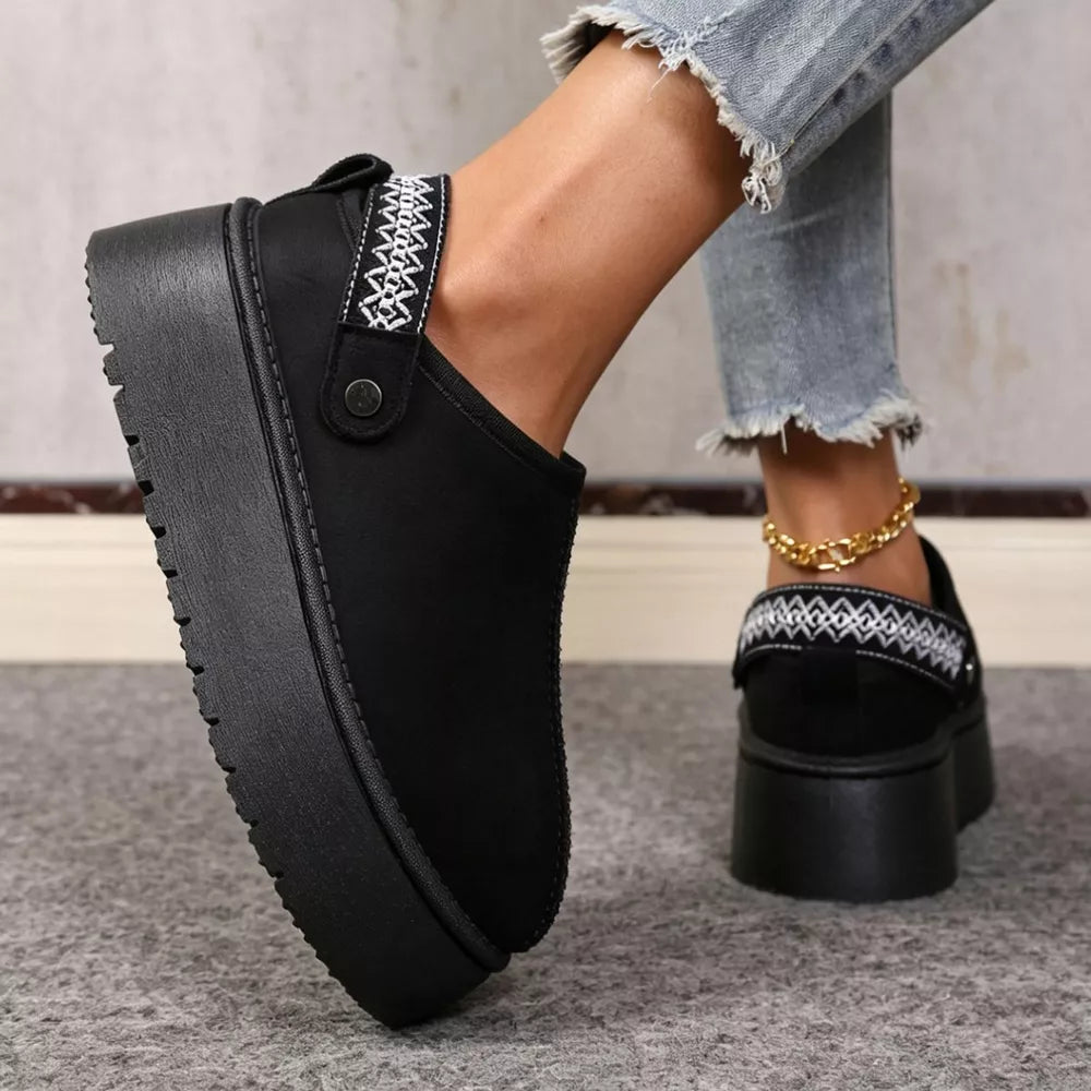 Platform Suede Faux Fur-Lined Boots