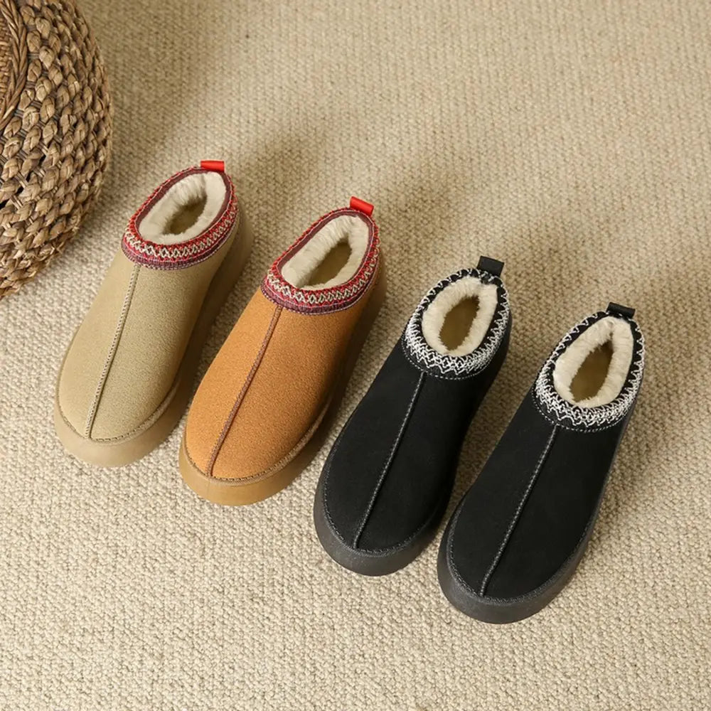 Faux Shearling Trim Platform Mules
