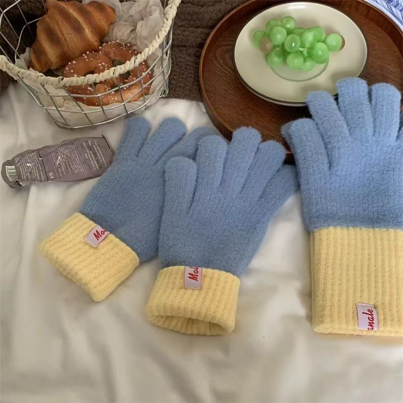 Winter Color Block Touch Screen Knit Gloves 6W6GLO58