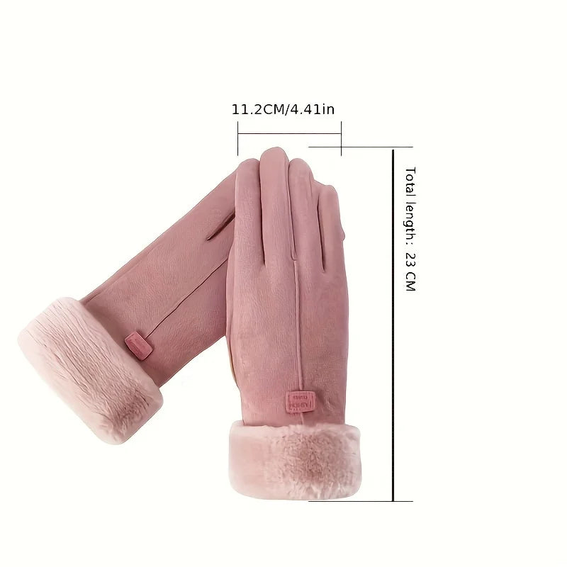 Women's Winter Warm Touchscreen Gloves Plush Lined Thick Outdoor