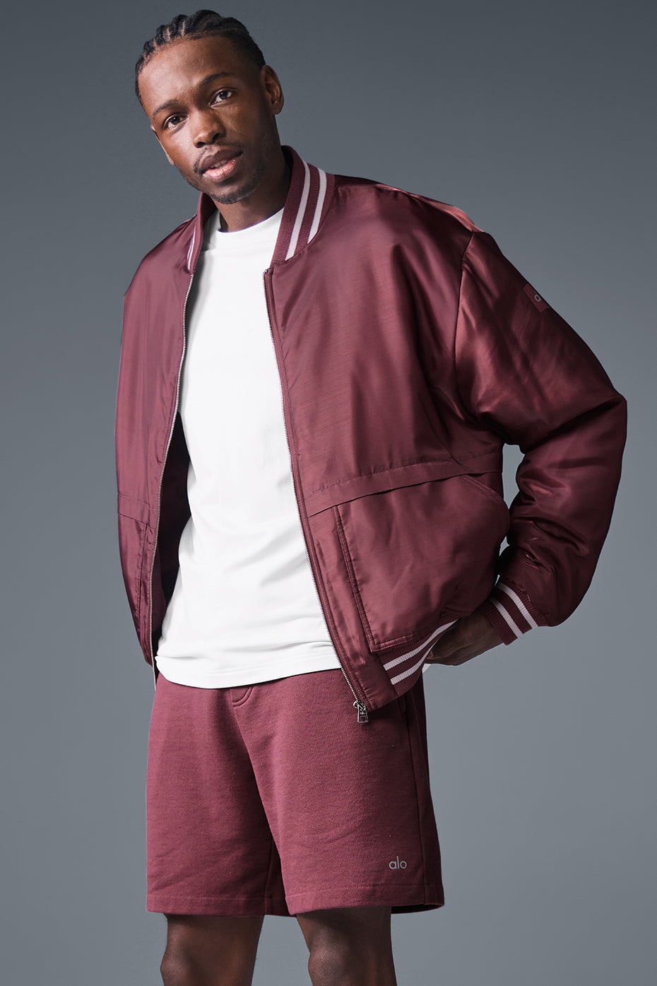 Afterglow Varsity Jacket - Burgundy Truffle