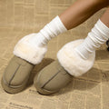 Plush Suede Platform Ankle Boots