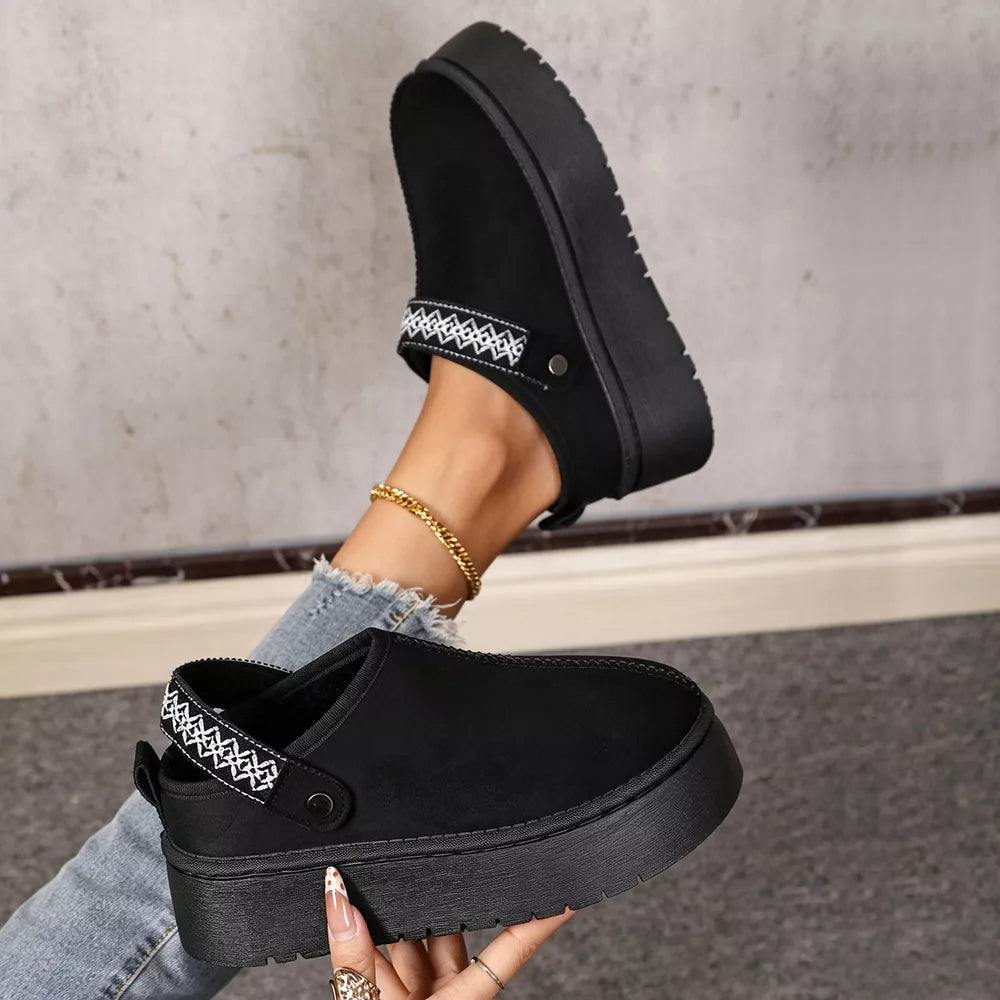 Platform Suede Faux Fur-Lined Boots