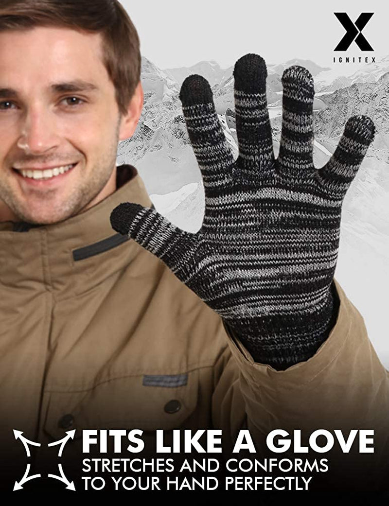 Touch Screen Winter Knit Gloves - Lightweight & Warm Thermal Magic Tech Gloves for Texting, Running, Driving, Cycling