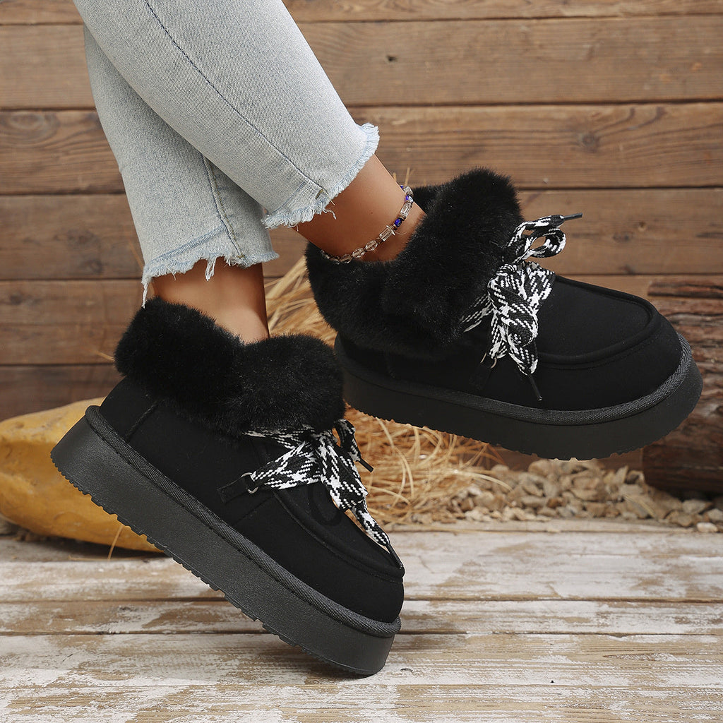 Plush Faux Fur Lined Platform Boots