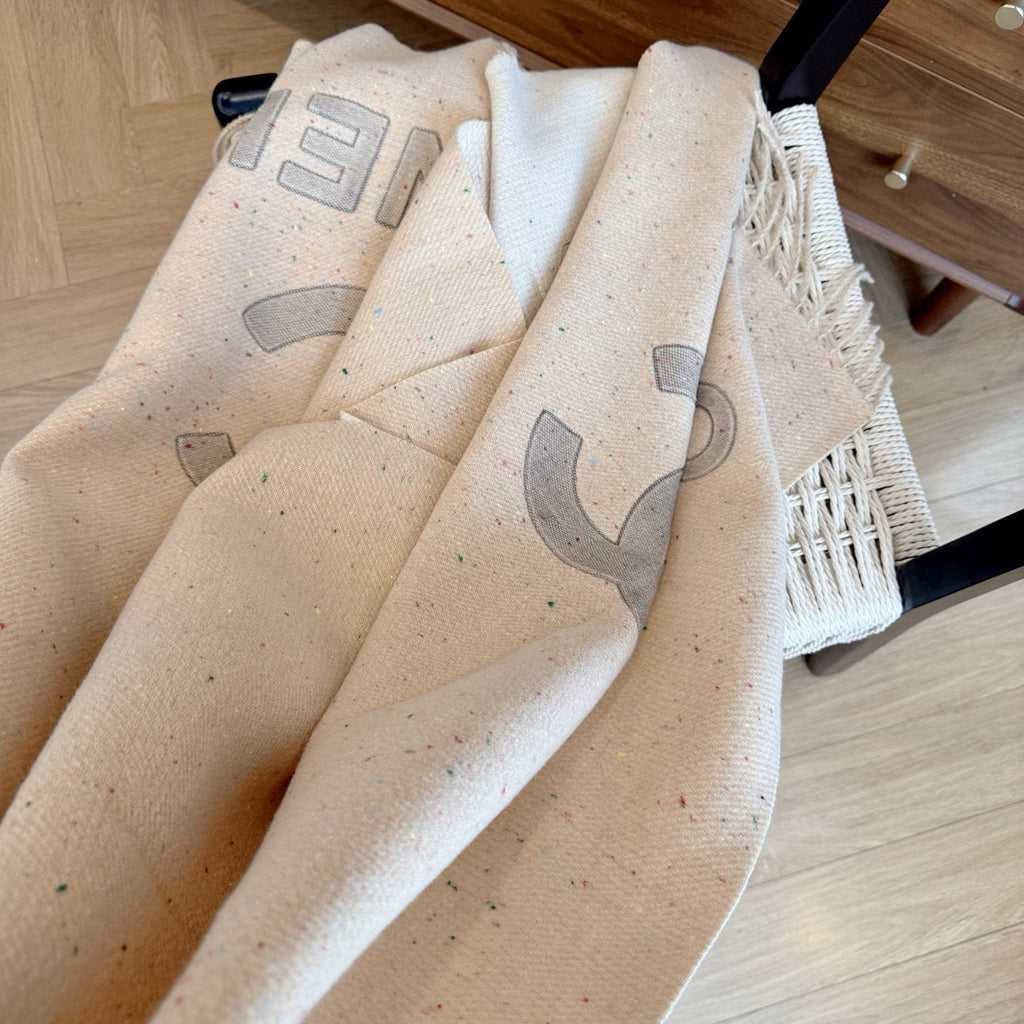Chanel Double-C Motif Fringed Scarf