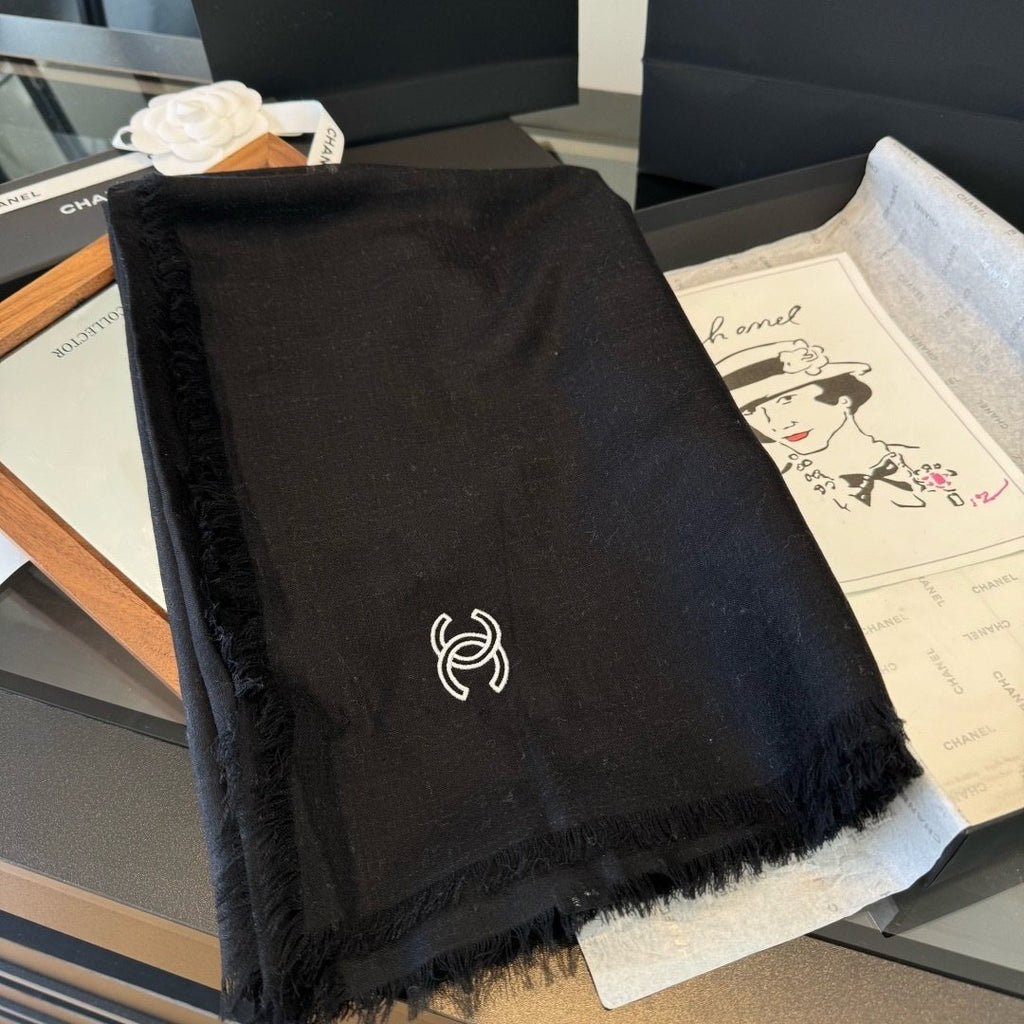 Chanel Fringed Cashmere Scarf