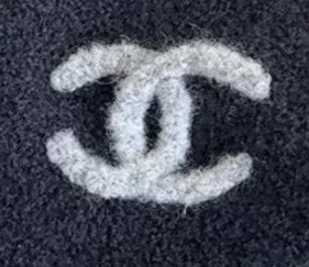 Chanel Black Triangle Scarf with White Trim